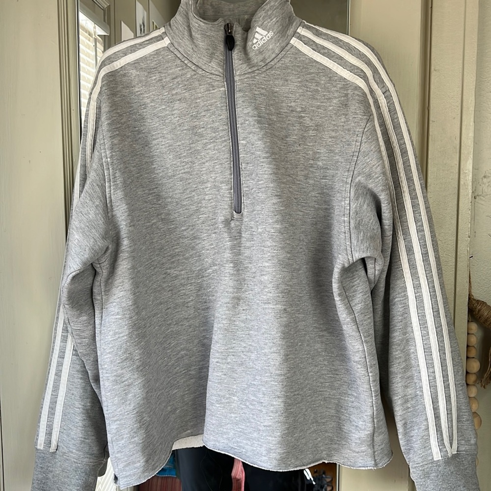 Gray Adidas Half-zip Sweatshirt